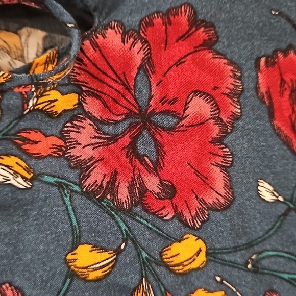 💕YESSICA💕 Long Sleeve Blouse ~ 100% Viscose Blue Botanical Print 38 EU - Picture 5 of 10